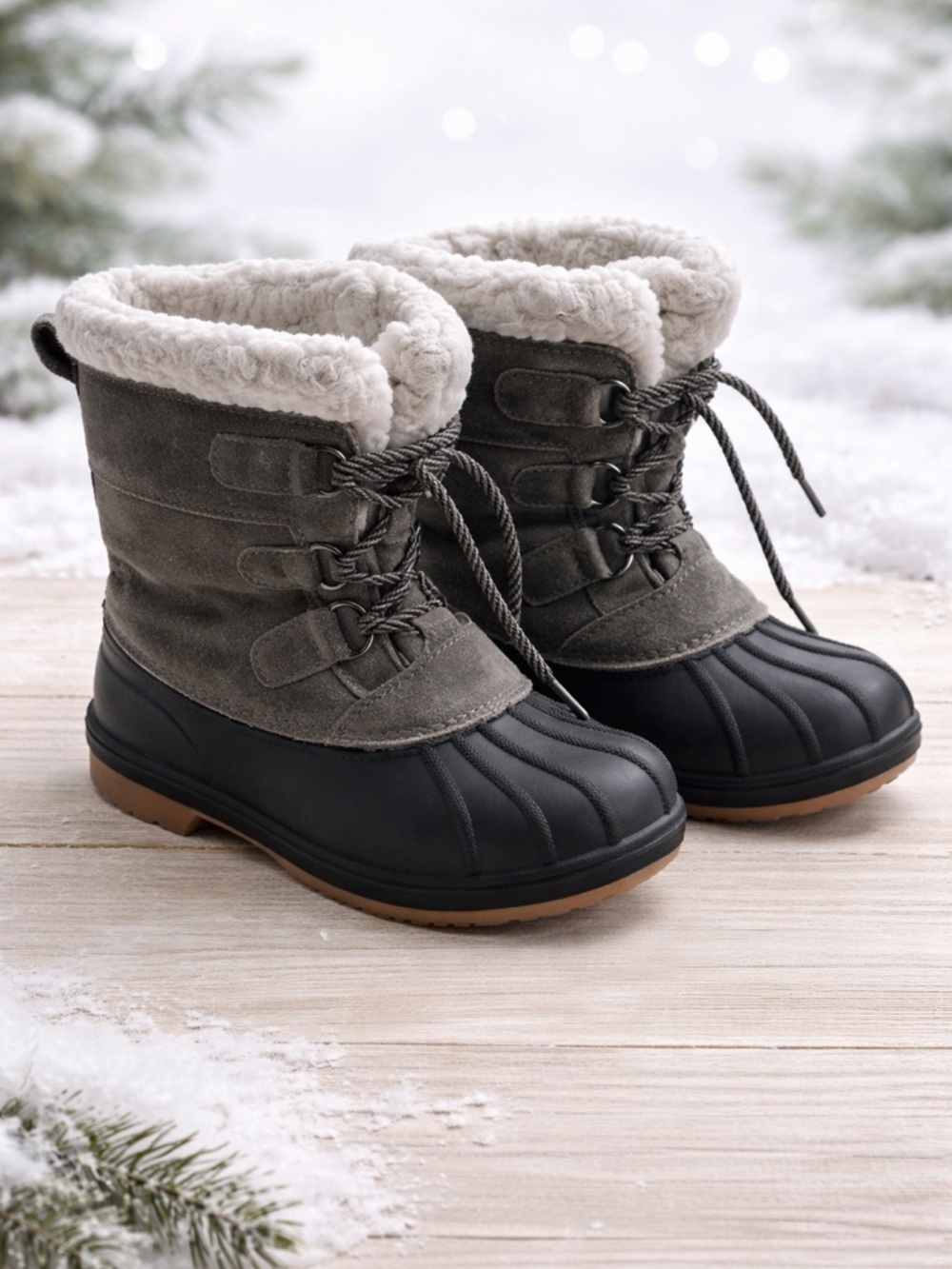 Cat & Jack Gray Snow Boots for Kids